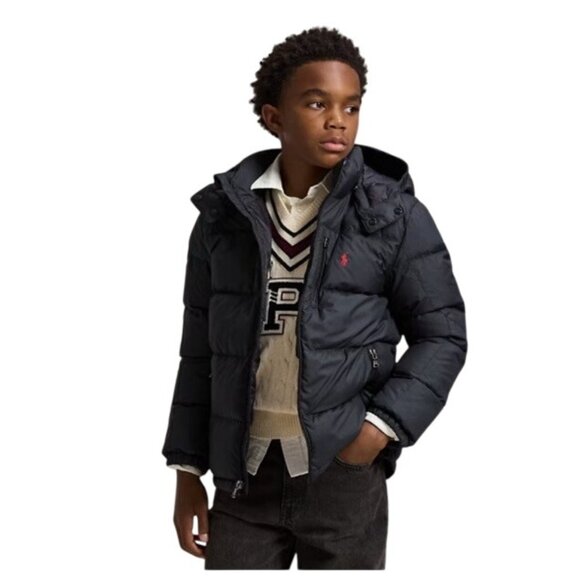 Polo Ralph Lauren Other - Polo Ralph Lauren Boys S(8/10) Black Jacket Puffer Ripstop Down Hooded